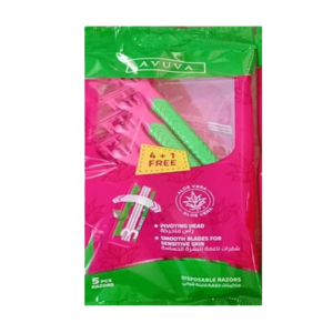 avuva women blades disposable razors 4+1 with alovera 5pcs