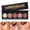 Langmanni Glow Up Highlighter Palette – 5 Colors Long-Lasting Face Bronzer